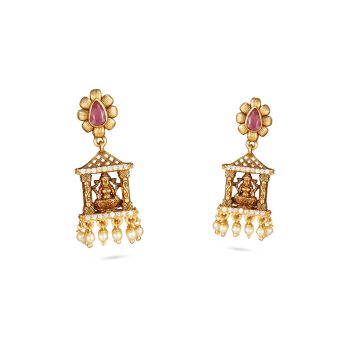 Temple Lakshmi Mandapam Earrings-hover