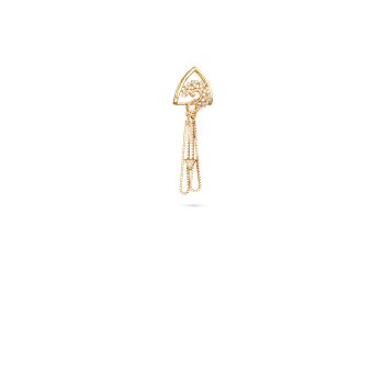 Triangle Floral Motif Chain Casting Drop Earring-hover