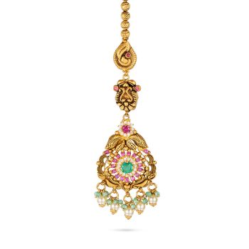 Bridal Antique Pearl Drops Nethichudi-hover
