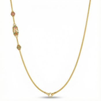 Antique Peacock Mugappu Gold Chain-hover