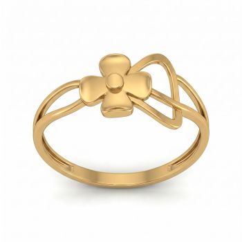 Ladies Petal Casting Gold Ring-hover