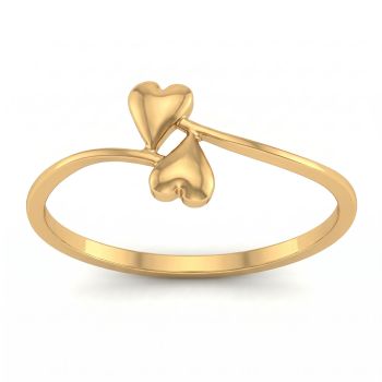 Twin Heart Bypass Ring Gold-hover
