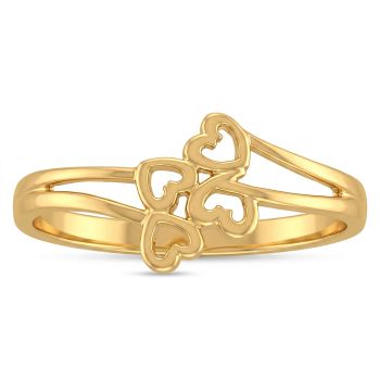 Modern Hearts Gold Ring-hover