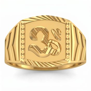 Gents Gold Om Signet Ring-hover