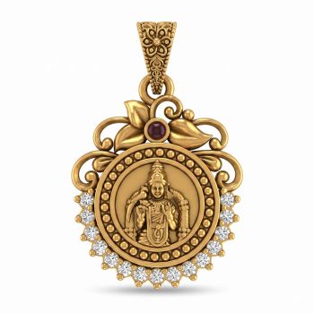 Traditional Meenakshi Amman Gold Dollar-hover