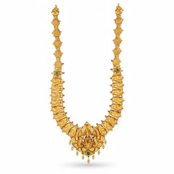 Lakshmi Green Gem Pendant Malai-hover