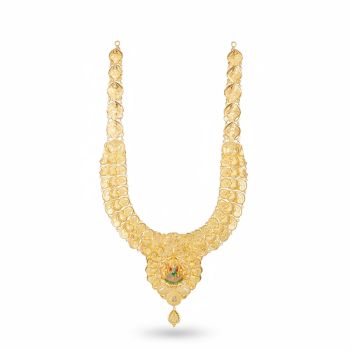 Lakshmi Enamel Temple Pendant Malai-hover