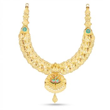 Dhanya Lakshmi Temple Pendant Necklace-hover