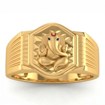 Lord Ganapathy Casting Gold Ring-hover