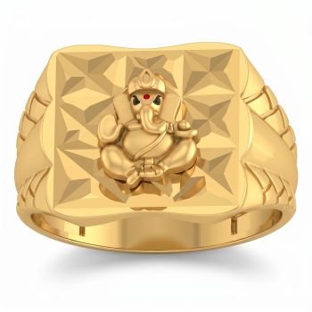 Lord Ganapathy Casting Gold Ring-hover