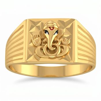 Lord Ganapathy Casting Gold Ring-hover