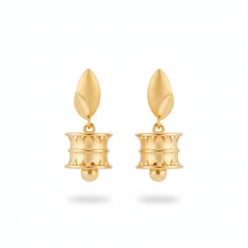 Matte Gold Cylinder  Earrings-hover
