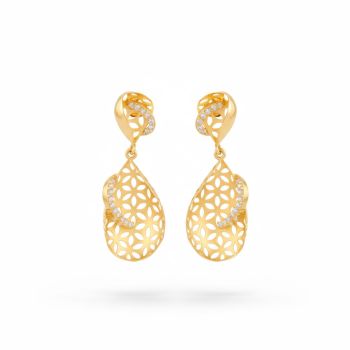 Elegant Floral Filigree Gold Drops-hover