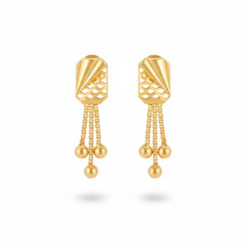 Modern Gold Fan Earrings-hover