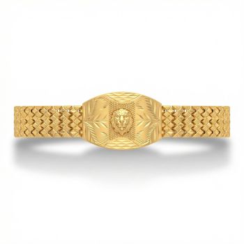 Royal Lion Motif Gold Bracelet-hover