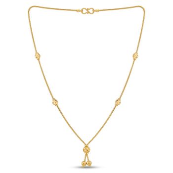 Twisted Bead Drop Gold Chain-hover