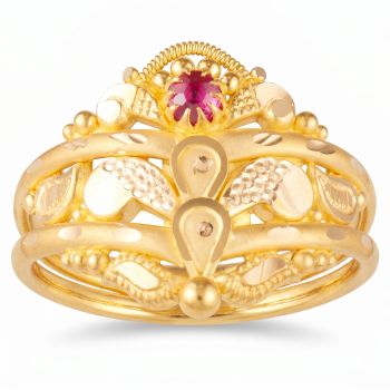 Fancy Red Stone Ladies Ring-hover