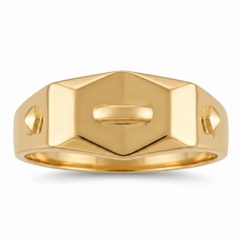 Infinite Prestige Signet Casting Gold Ring-hover