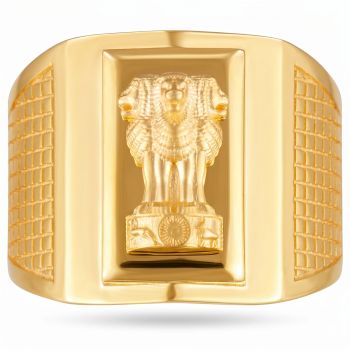 State Emblem Casting Gold Gents Ring-hover