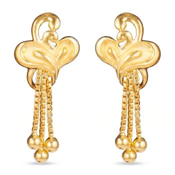 Graceful Leaf Gold Casting Drops-hover