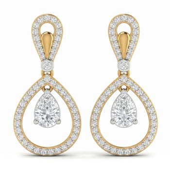 Eternal Pear Casting Gold Drop Earrings-hover