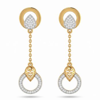 Elegance Casting Gold Drop Earrings-hover