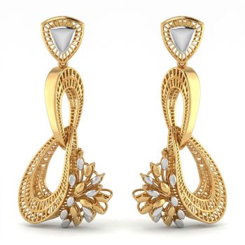 Modern Bouquet Gold Drop Earrings-hover