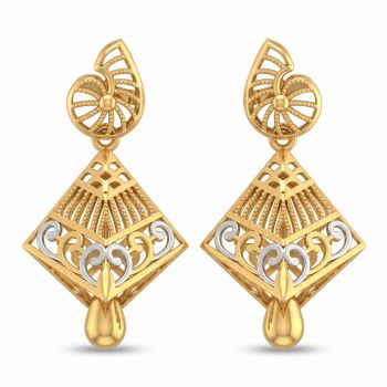 Modern Prism Gold Drop Earrings-hover