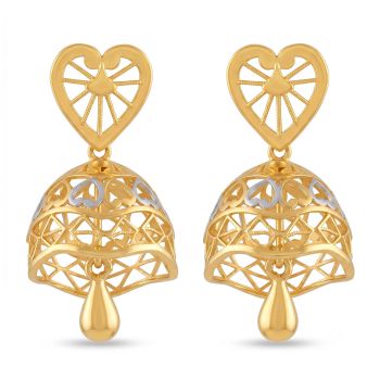 Romantic Heart Filigree Gold Jhumka-hover