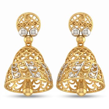 Modern Bell Filigree Gold Jhumka-hover