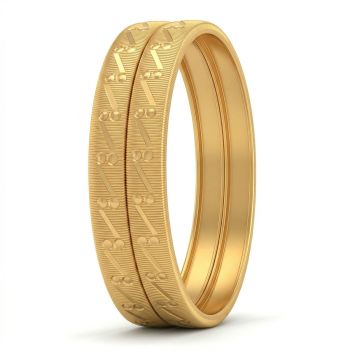 Chain Textured Baby Gold Bangles-hover