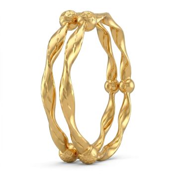Daily Wear Yali Twisted Gold Bangles-hover