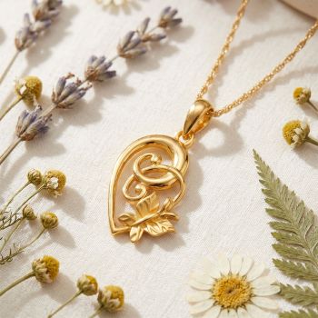 22k Gold Heart and Butterfly Pendant for girl-hover