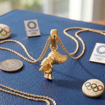 Gold Olympic Torch Pendant for unisex-hover