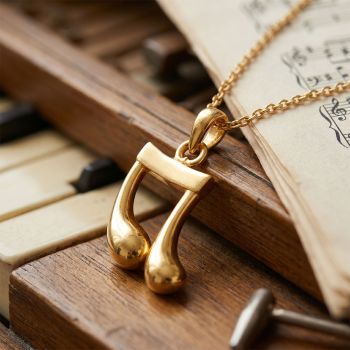 Gold Music Note Pendant for unisex-hover