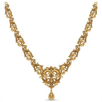 Modern Floral Chain Gold Necklace-hover