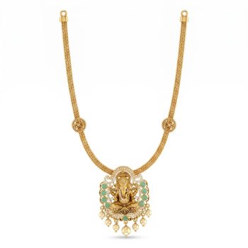 Divine Ganesha Rope Gold Necklace-hover
