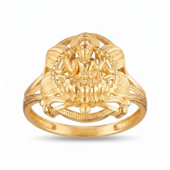 Goddess Lakshmi Lotus Casting Ladies Ring-hover