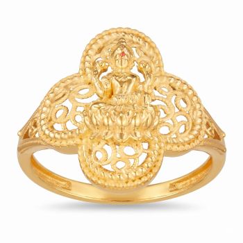 Deity Lakshmi Casting Ladies Gold Ring-hover