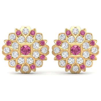 Prism Bloom Stud Gold Earrings-hover