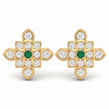 Sovereign Stones Cluster Gold Stud Earrings-hover
