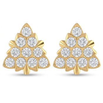 Spire Textured Stones Gold Stud Earrings-hover