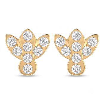 Angel Winged Gold Stud Earrings-hover
