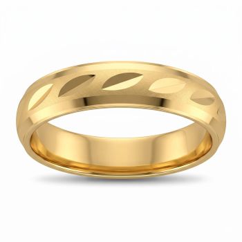 Wedding Leaf Casting Gold Ring-hover
