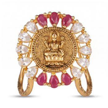 Traditional Laxmi Stones Gold Ring-hover