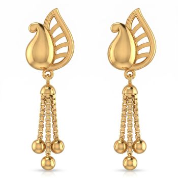 Mayura Paisley Casting Gold Chain Drops-hover