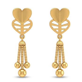 Lovely Heart Casting Gold Chain Drops-hover
