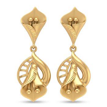 Leaf Paisley Casting Gold Drops-hover