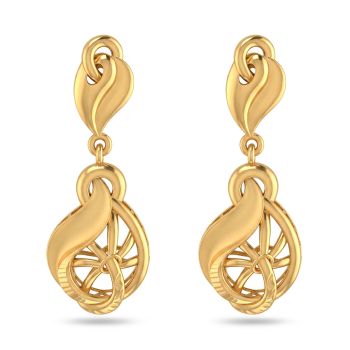 Floral Teardrop Dangle Casting Gold Drop-hover