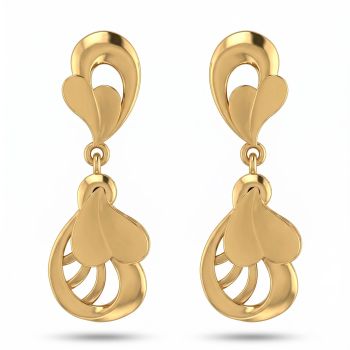Minimalist Petal Swirl Dangle Gold Drops-hover